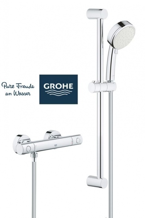 Комплект термостатен смесител Grohtherm 800 Cosmopolitan и душ окачване Tempesta Cosmopolitan 100