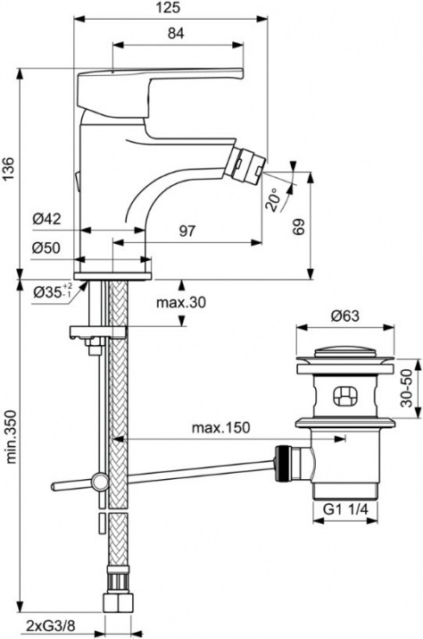 Смесител за биде Calista