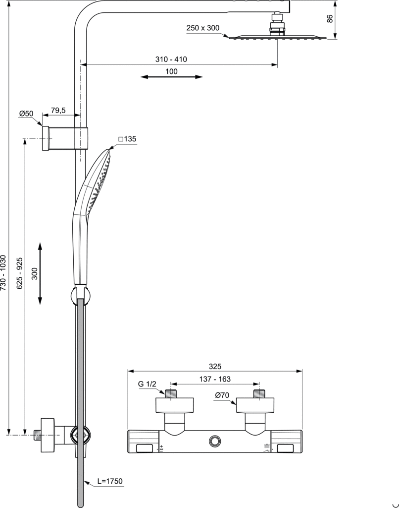 Душ система Ceratherm T100