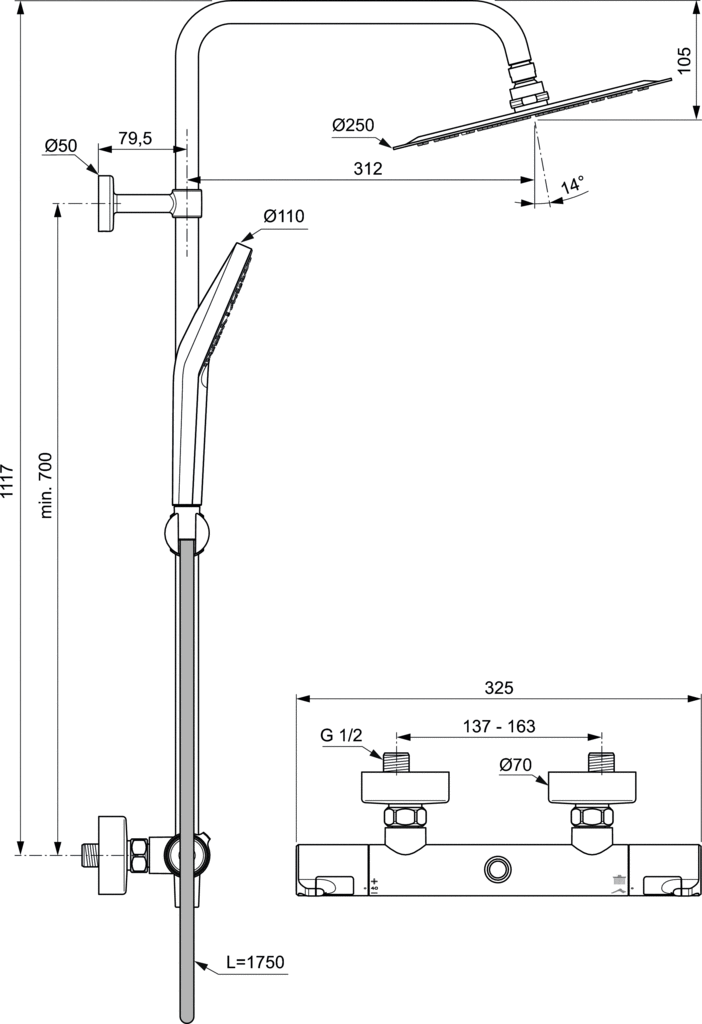 Ceratherm T50 душ система